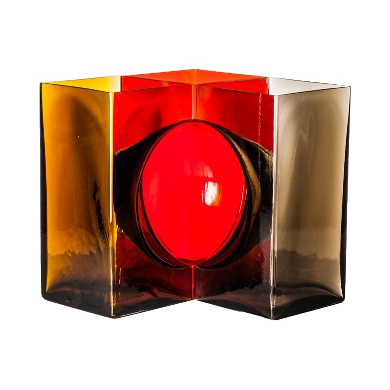Vase Cosmos d'Ando du 21e sicle gris/rouge/th de Tadao Ando en vente