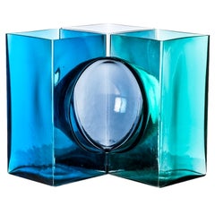 Ando Cosmos Vase des 21. Jahrhunderts in Aquamarin/Grape/Mintgrün von Tadao Ando