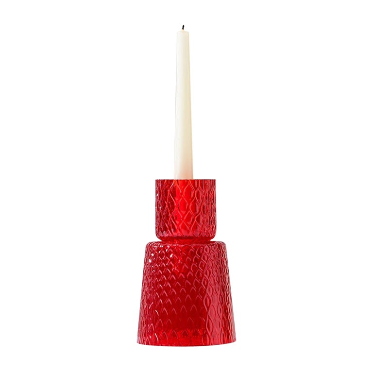 21st Century, Campanile Candle Holder in Red by Venini For Sale