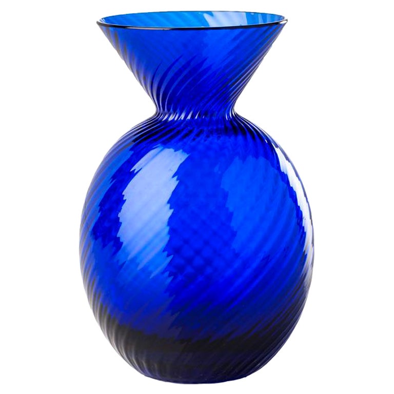 21st Century Gemme Glass Vase in Sapphire by Venini For Sale