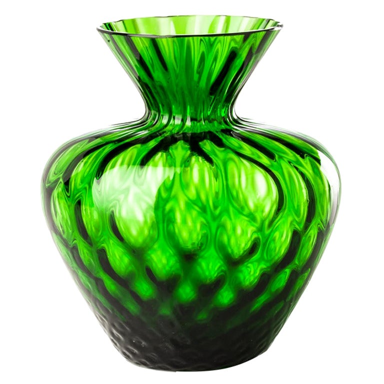 21st Century Gemme Glass Vase in Grass Green by Venini For Sale