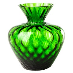 21st Century Gemme Glass Vase in Grass Green by Venini