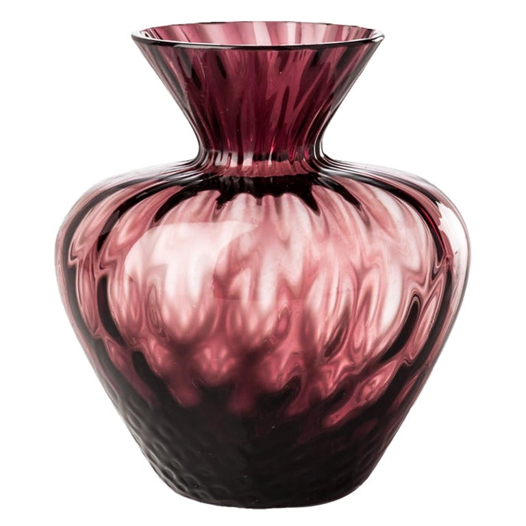 Vase en verre gemme du 21e sicle en violet de Venini en vente