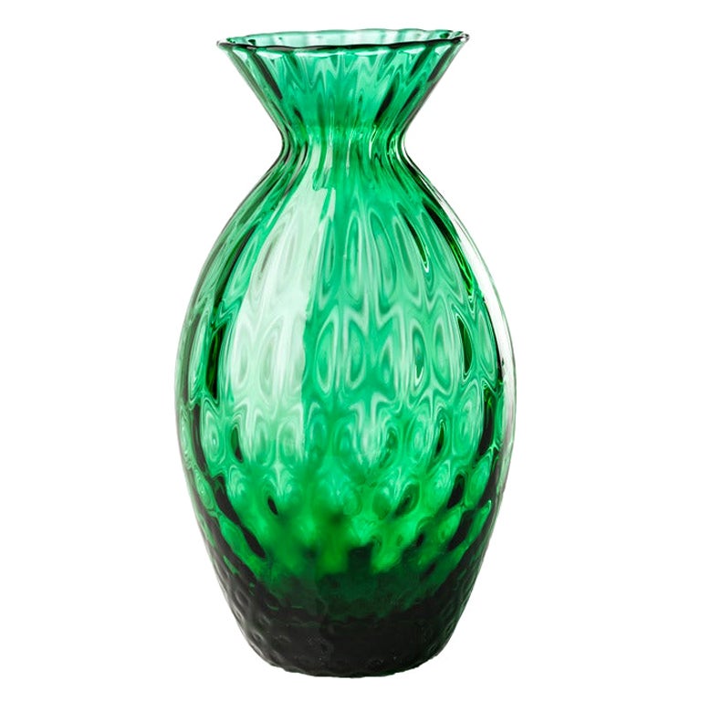 Vase en verre gemme du XXIe sicle en vert de Venini en vente