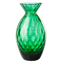 Vase en verre gemme du XXIe sicle en vert de Venini