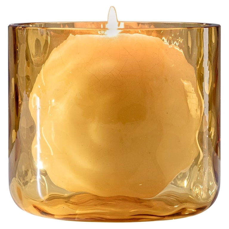 21st Century Night in Venice Glass Candleholder in Amber by Venini