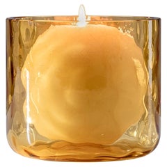 21st Century Night in Venice Glass Candleholder in Amber by Venini