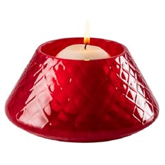 21st Century Lele Glass Candleholder in Red by Venini