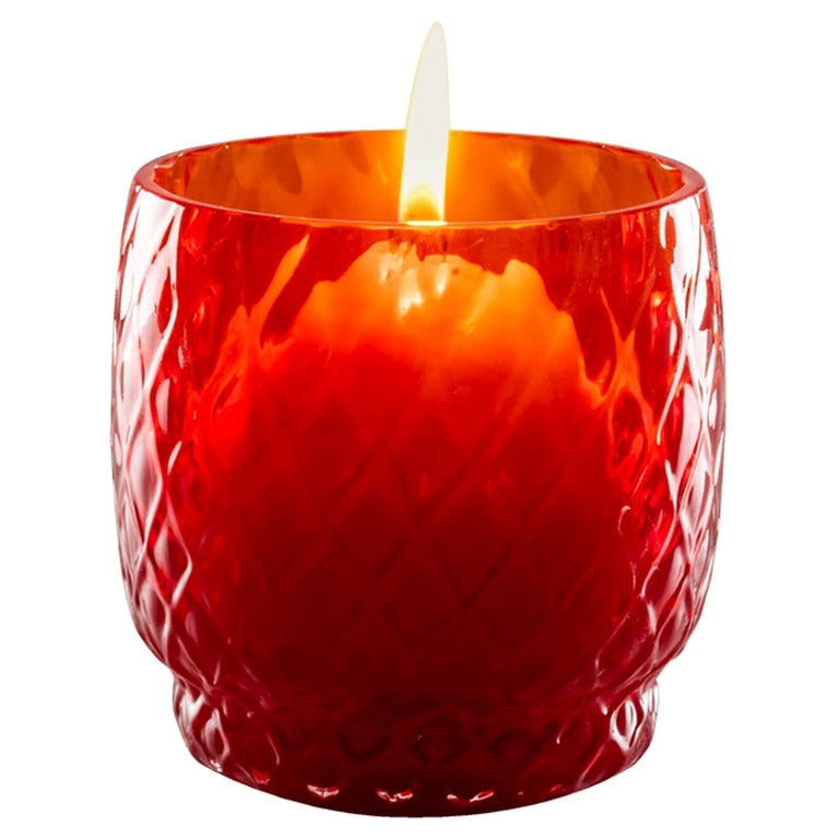 21st Century Faville Glass Candleholder in Red by Venini For Sale