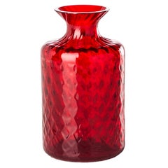 Vase en verre Carnevale Monofiori rouge du 21e sicle de Venini