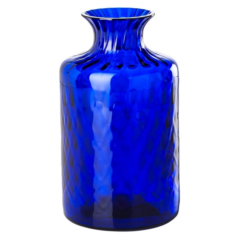 21st Century Monofiori Carnevale Glass Vase in Sapphire by Venini For Sale