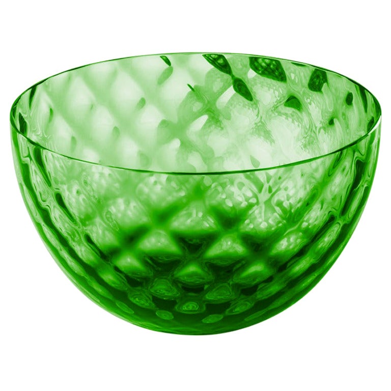 21st Century Coppetta Carnevale Glass Bowl in Green by Venini For Sale