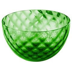 21st Century Coppetta Carnevale Glass Bowl in Green by Venini