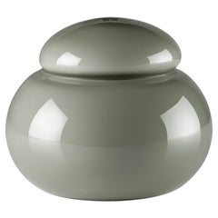 21st Century Potiche Blown Glass Jar in Grey by Venini
