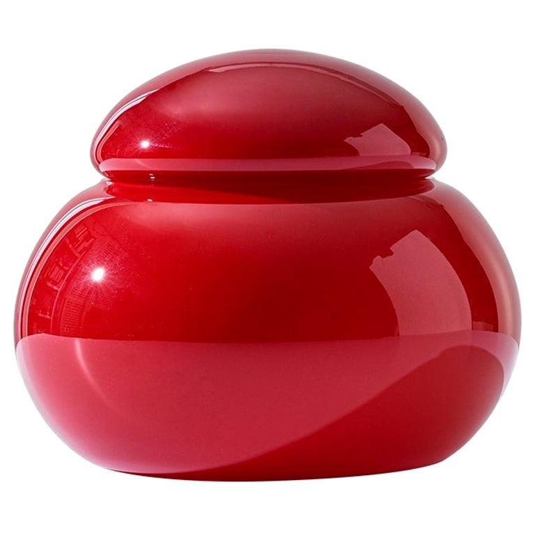 21st Century Potiche Blown Glass Jar in Grey by Venini For Sale at 1stDibs