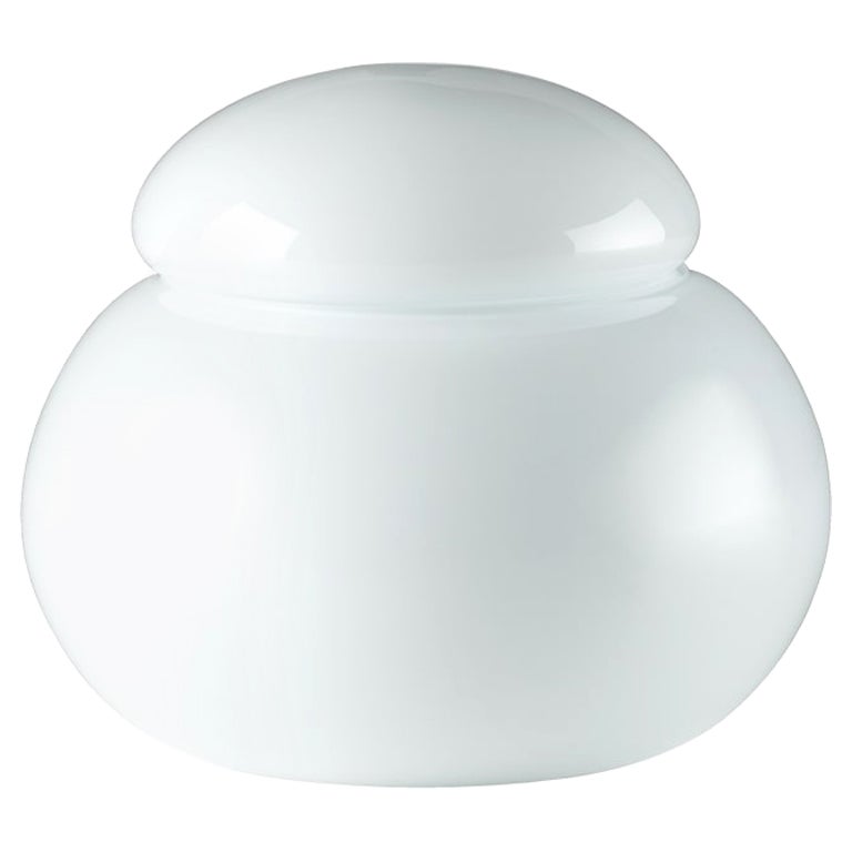 21st Century Potiche Blown Glass Jar in Milk-White by Venini