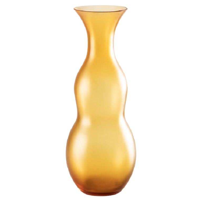 21st Century Pigmenti Small Glass Vase in Amber by Venini For Sale