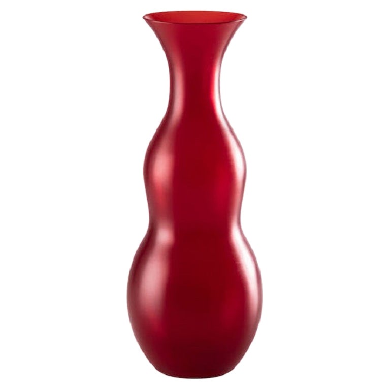 21st Century Pigmenti Small Glass Vase in Red by Venini For Sale