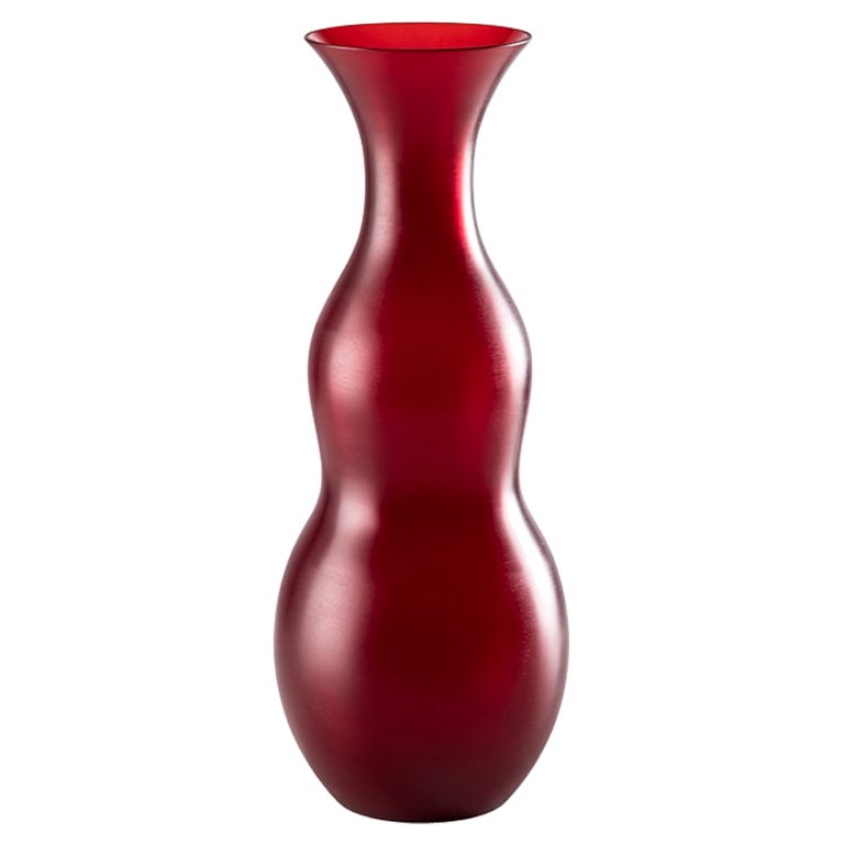 21st Century Pigmenti Small Glass Vase in Blood Red by Venini For Sale
