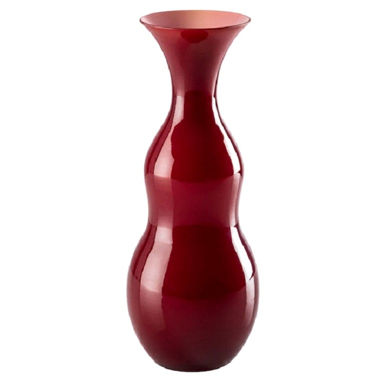 21st Century Pigmenti Small Blown Opal Glass Vase in Bloood Red by Venini