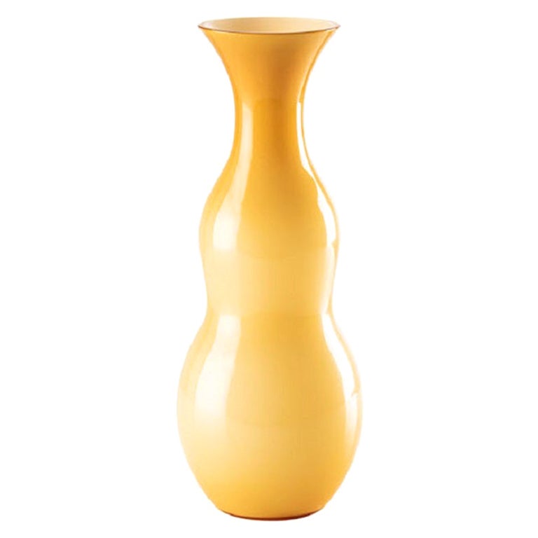 21. Jahrhundert Pigmenti Groe Vase aus geblasenem Opalglas in Bernstein von Venini