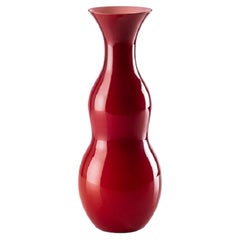 21. Jahrhundert Pigmenti Groe Vase aus geblasenem Opalglas in Blutrot von Venini