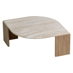 Table basse en travertin de conception italienne, 1970