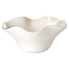 21st Century Fazzoletto Glass Bowl in Grey/Milk-White by Venini