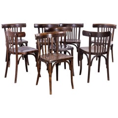 Vintage 1950s Luterma Ebony Oak Bentwood Dining Chair, Set of Eight