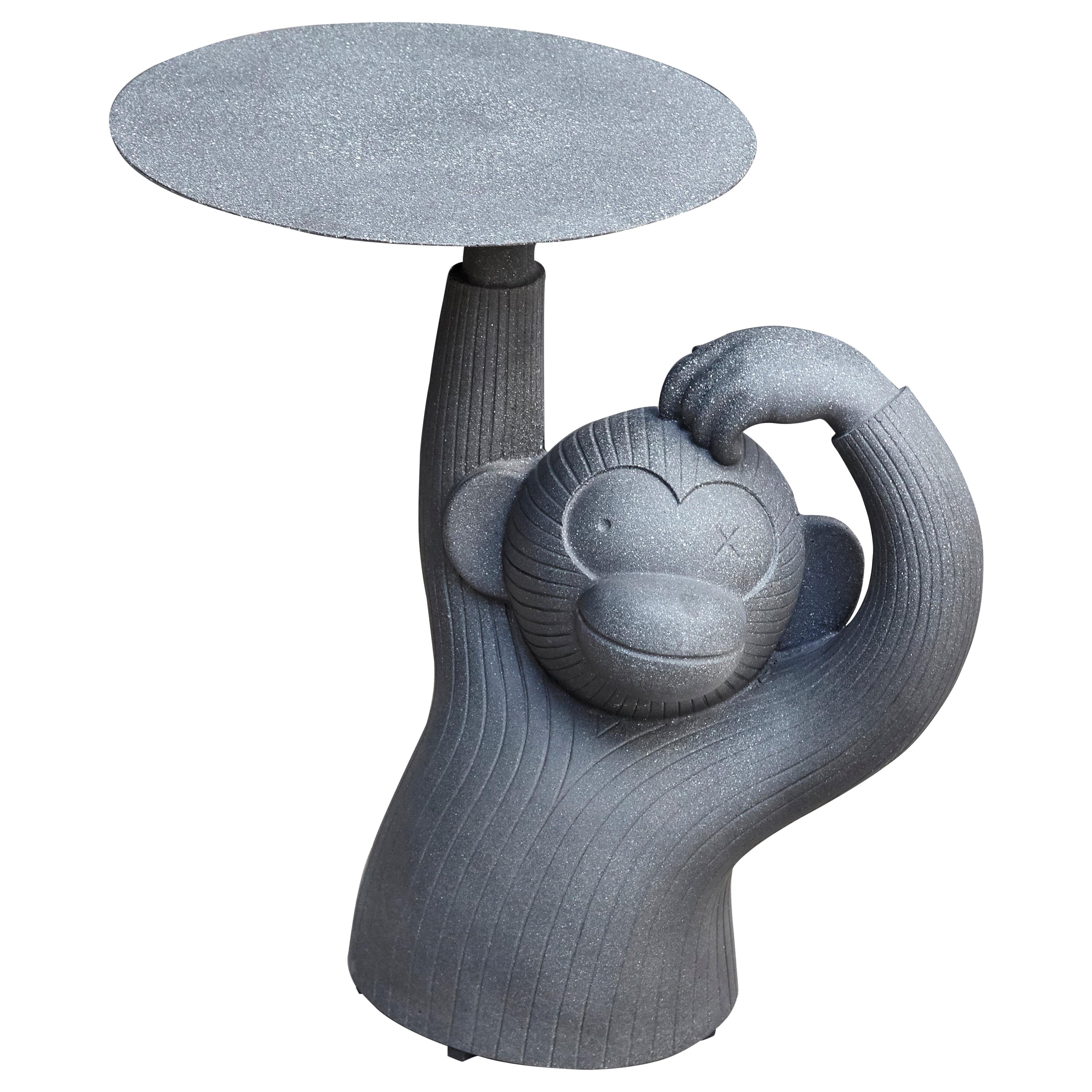 Jaime Hayon, Contemporary, Concrete Black Side Monkey Sculpture Table For Sale