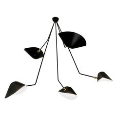 Lampada da soffitto a cinque bracci spezzati di Serge Mouille Spider