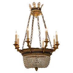 Antique 19th Century French Empire Basket Style Chandelier