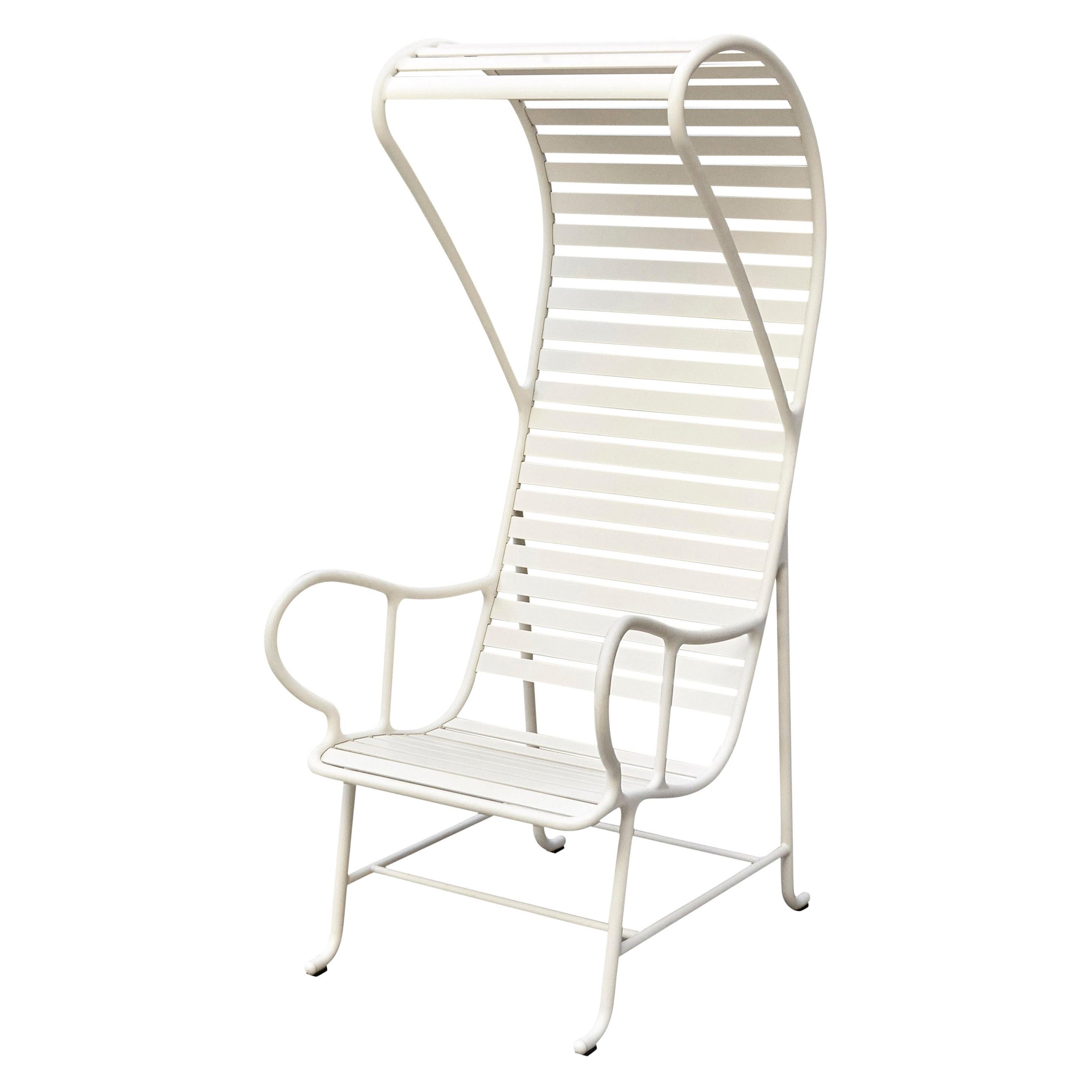 Jaime Hayon Contemporary White Gardenias Outdoor Armchair with Pergola