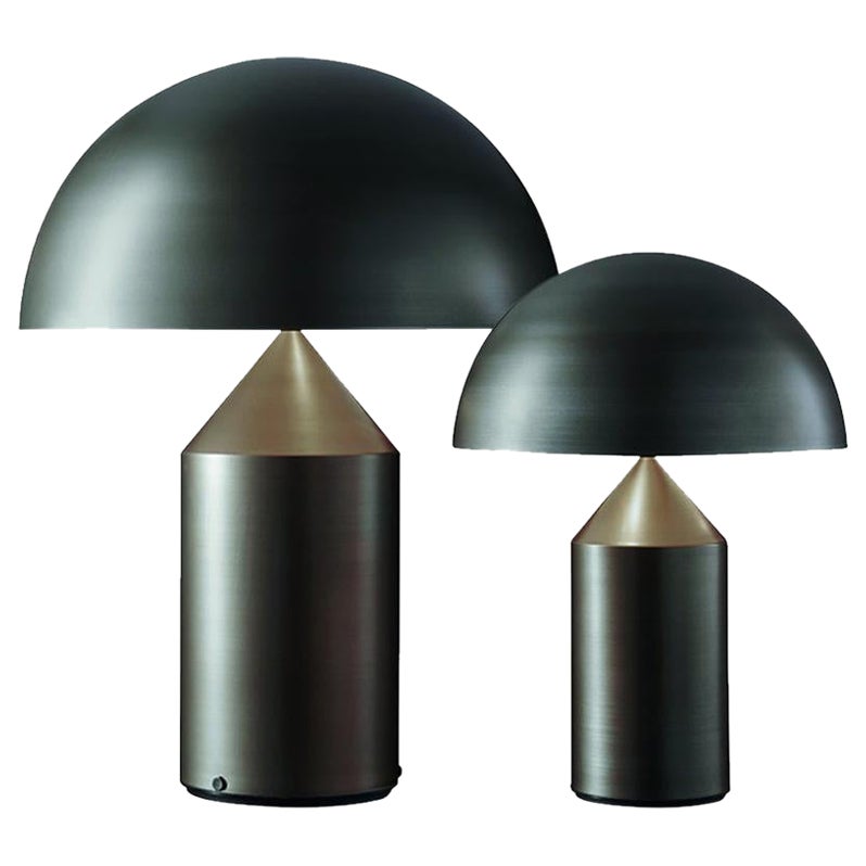 Set of 'Atollo' Large and Medium Bronze Table Lamp Designed by Vico Magistretti