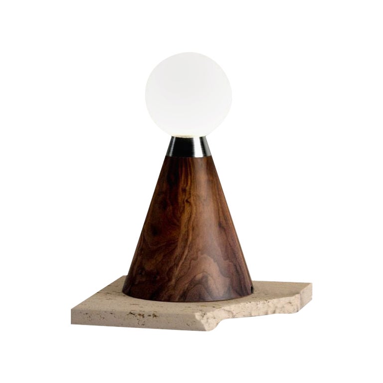 Walnut Mercurio Lamp by Siete Studio  For Sale