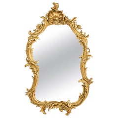 Antique 19th century French gold leaf gilt Rococo or Louis Quinze mirror