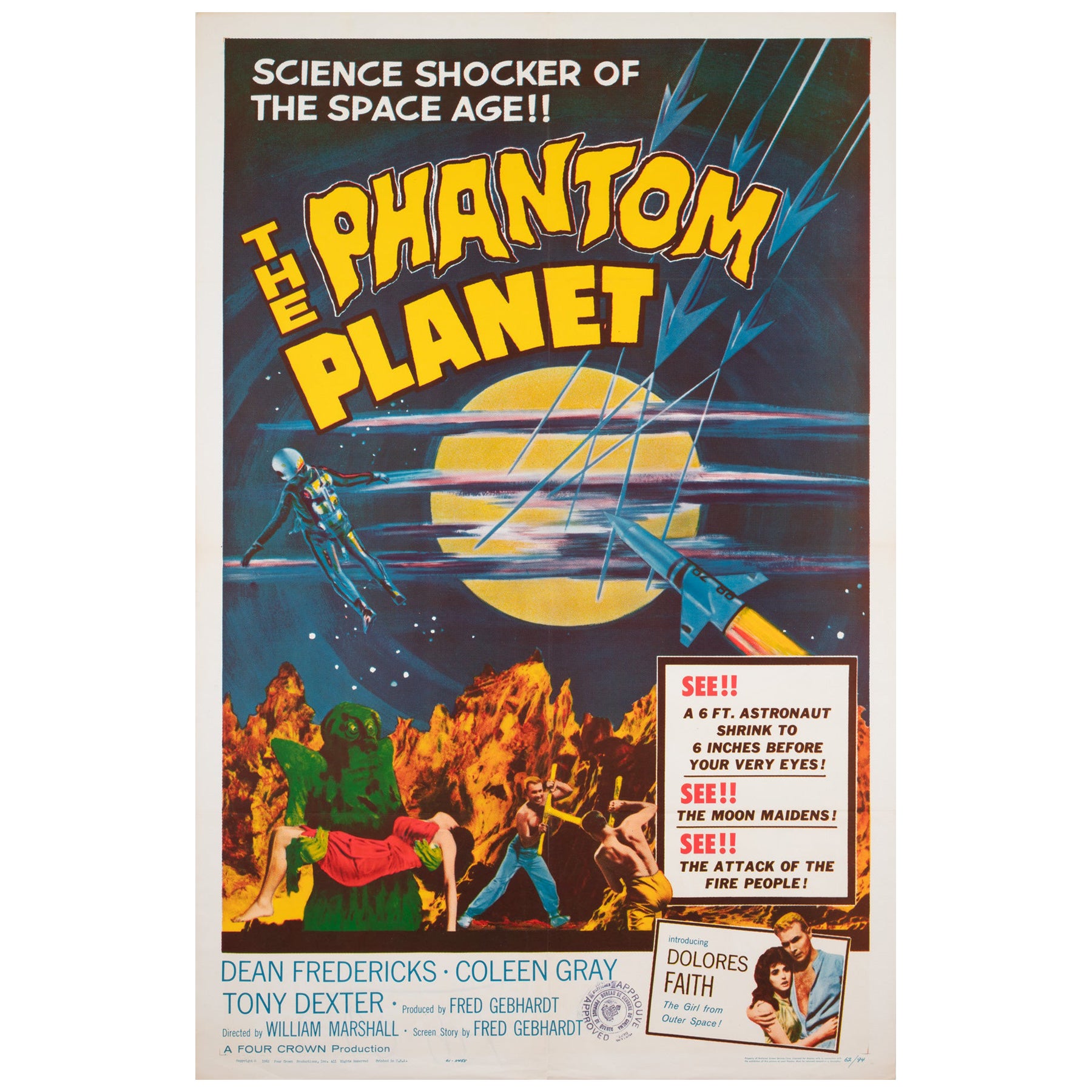 "The Phantom Planet" Us Film Movie Poster, 1962 For Sale