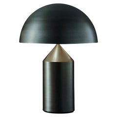 Vico Magistretti 'Atollo' Medium Metal Satin Bronze Table Lamp by Oluce