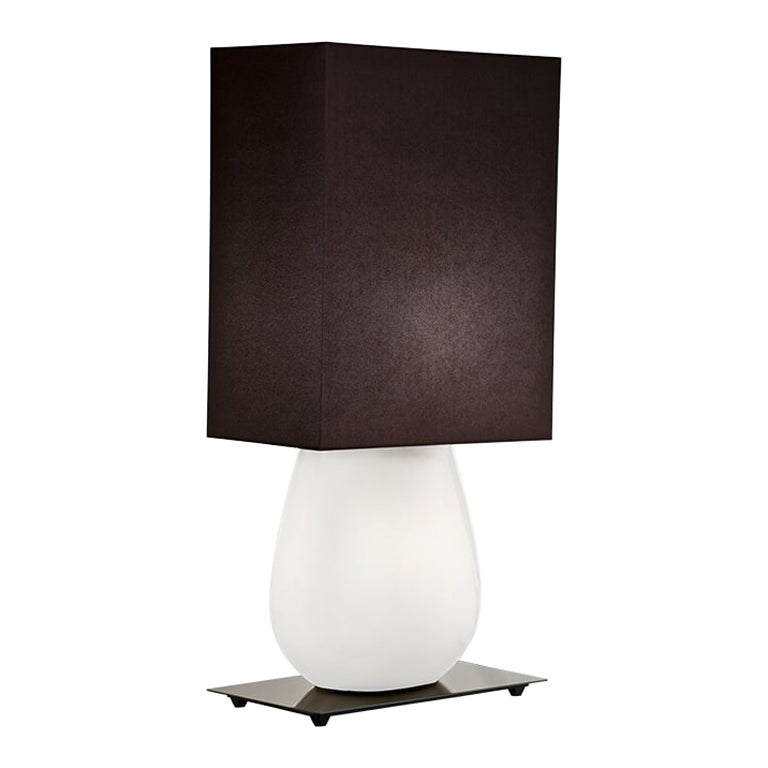 Grande lampe de bureau Sultani du 21e sicle en blanc laiteux de Leonardo Ranucci en vente