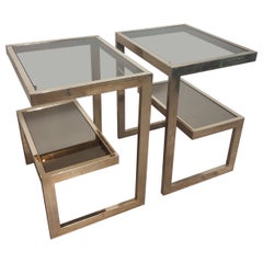 Pair of G Shaped Side Tables from Belgo Chrom