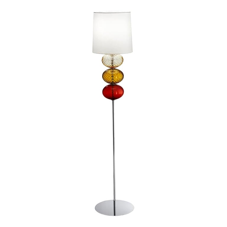 21st Century Abat-Jour Floor Lamp in Amber Yello/Red/Tea by Venini For Sale