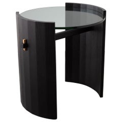Coopered Side Table / Nightstand, Black