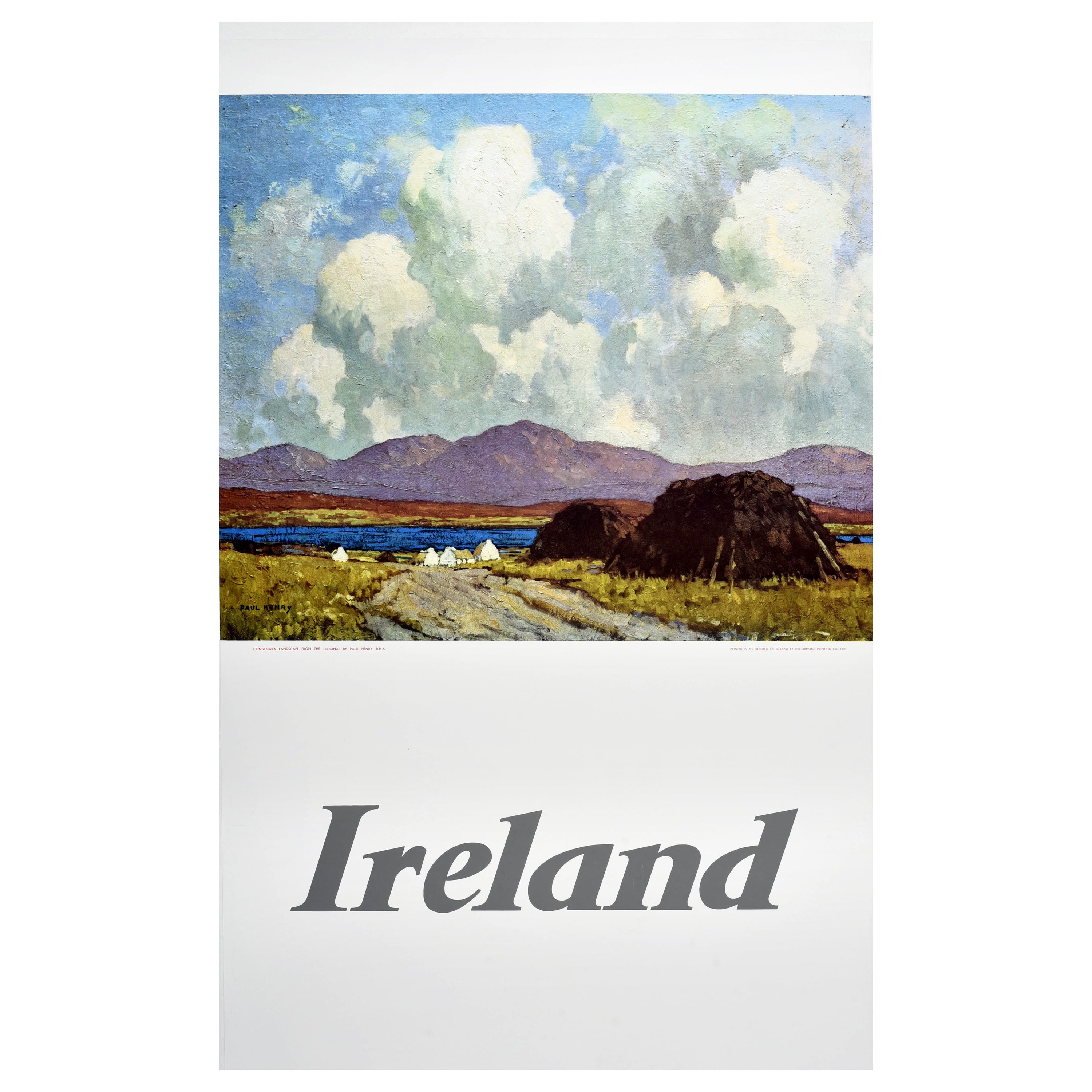Original Vintage Travel Poster Ireland Connemara County Galway Paul Henry Art