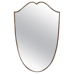 Italian Mid-Century Brass Shield Mirror