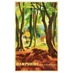 Original Retro Travel Poster Hampshire New Forest British Railways Alan Durman