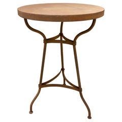 French Iron Table with Round Top and Three Legs for the Garden
