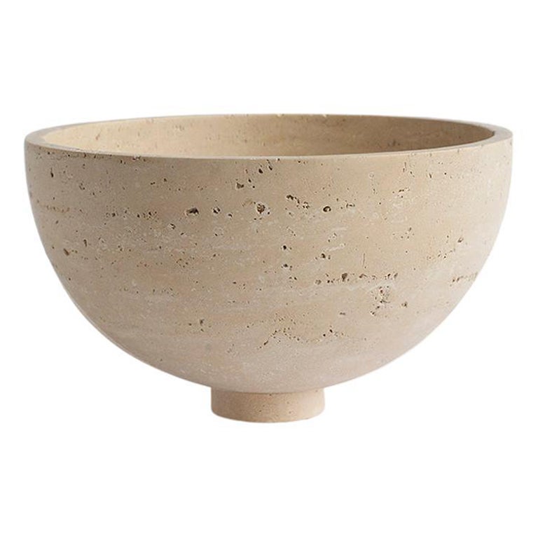 Travertine Fruit Bowl, Centerpiece For Sale