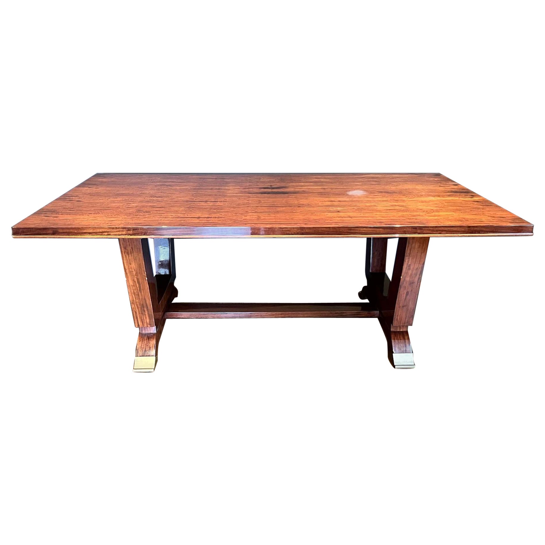 Handsome Vintage Art Deco Dining Table by Jules Leleu For Sale