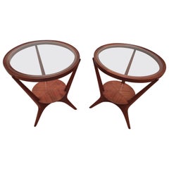 Mid-Century Modern Pair of Side Tables by Giuseppe Scapinelli, Brazil 1960s