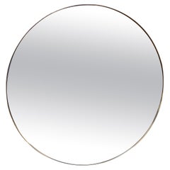 Larger Round Brass Framed Italian Mirror